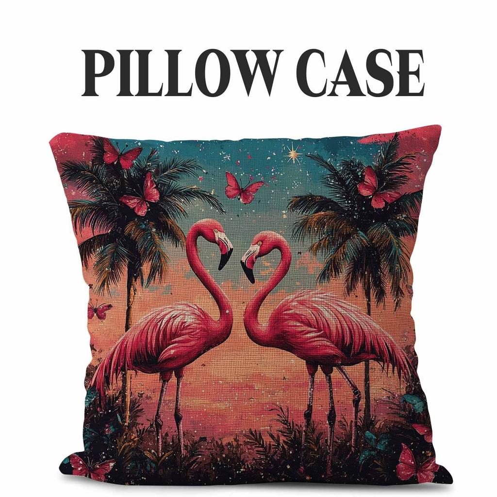 Flamingo Series Throw Pillow Covers With Digital Printing Of Short Plush Fabric Car-Shaped Sofa Cushion For Office Home Decor