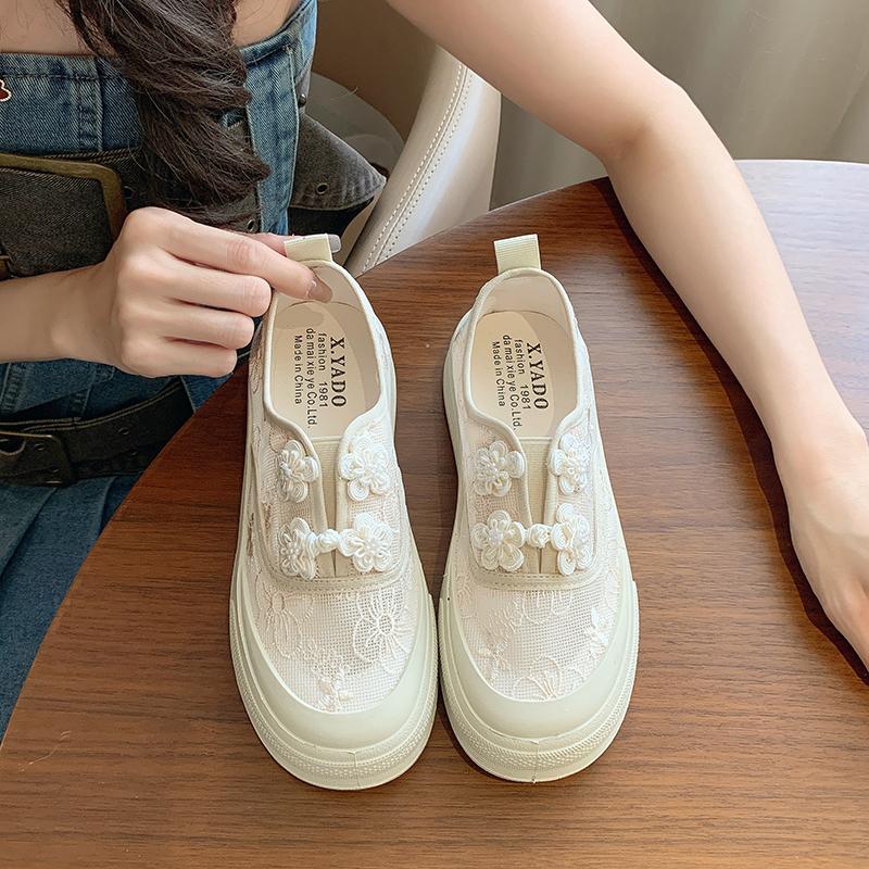 Fashion 2024 Summer Tennis Women's Breathable Thin Style New  Little White with Skirt Thick Sole Lace Canvas Shoes  Sneakers