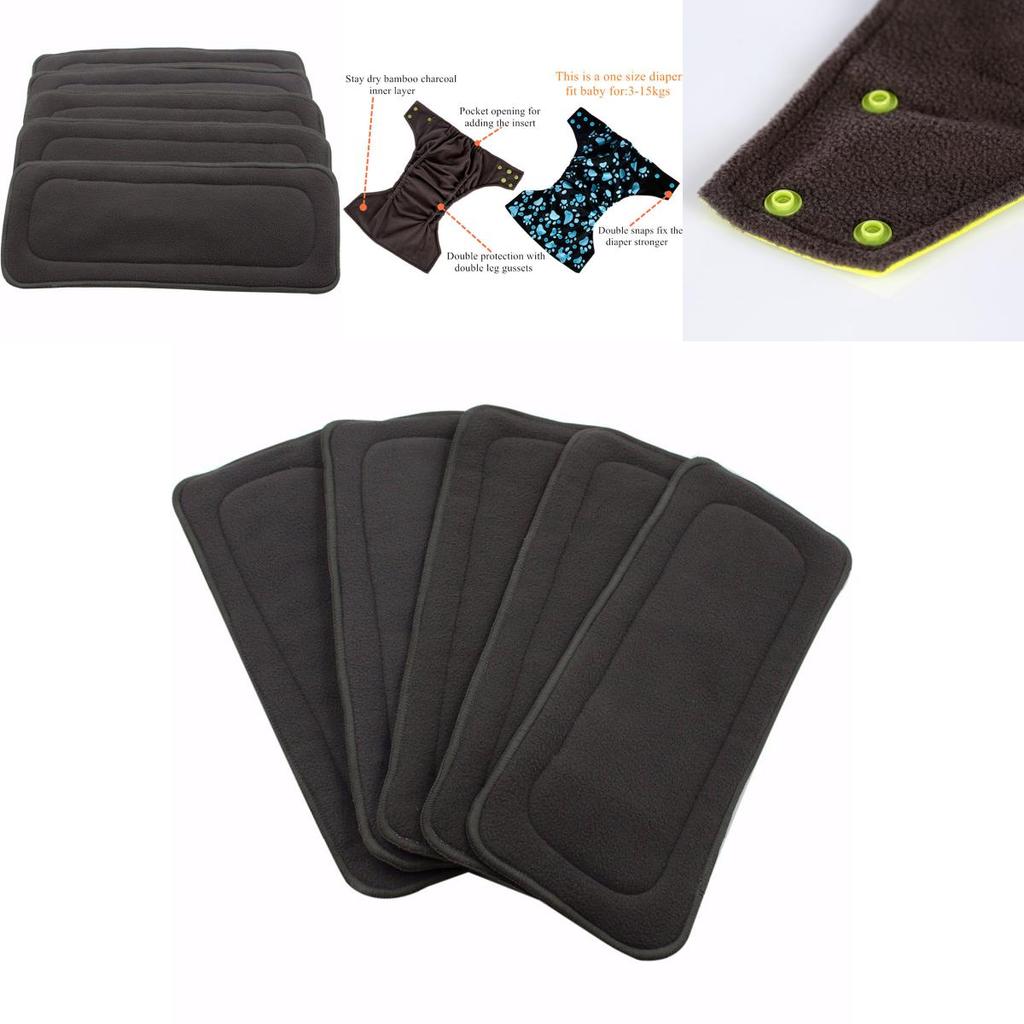 Luxurious Bamboo Charcoal Inserts In Baby Cloth Diaper With Super Absorption And Softness