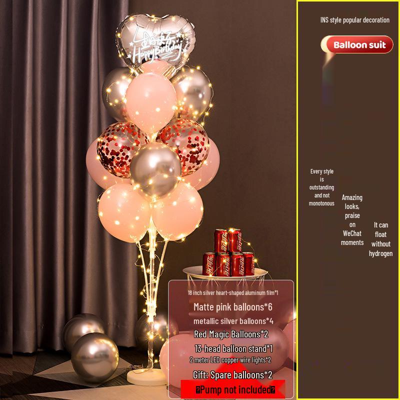 Świecący Stojak Podłogowy na Balony do Dekoracji Urodzinowej Dziecka