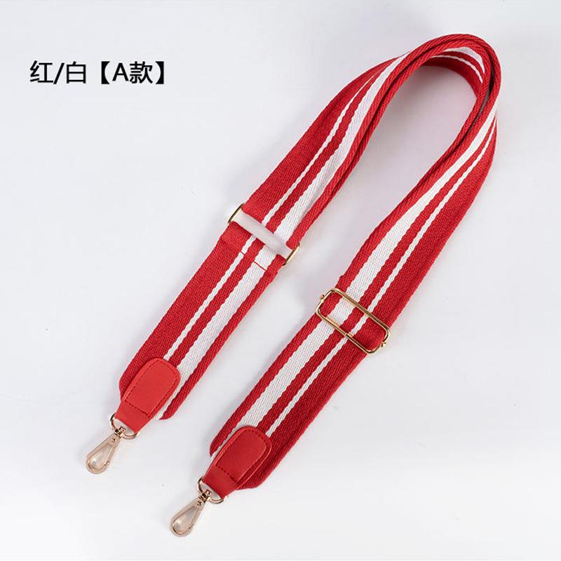 140cm Canvas Striped Bag Straps Crossbody Shoulder Bag Strap Adjustable Replacement Handbag Belts Band Accessories Gold Buckle