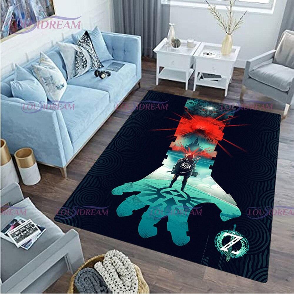 Cartoon Link-zalda Game Print Play Game Area Rug Sponge Washable Mat Bedroom Floor Mat Non-slip Bathroom Carpet Mat Door Carpet