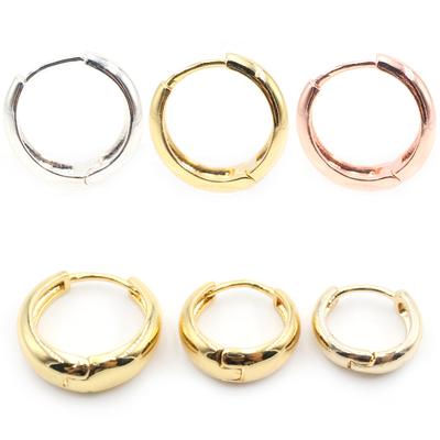 Alisouy 2pcs Copper Alloy Cute Curve Polishing Small Circle Round Hoop Earrings For Women Men Ear Cuff Brincos Hinged Jewelry