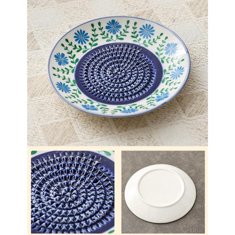 Efficient Ceramic Garlic And Fruit Grater With Embossing Design Gingers Grinder Plate For Home Cooking And Camping Trip