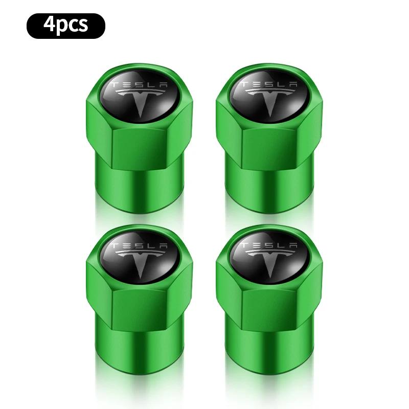 4pcs Car Wheel Tire Valve Caps Tyre Stem Covers Airdust Waterproof For Tesla Logo Model 3 S X Y Roadster Bonina Coil Accessories