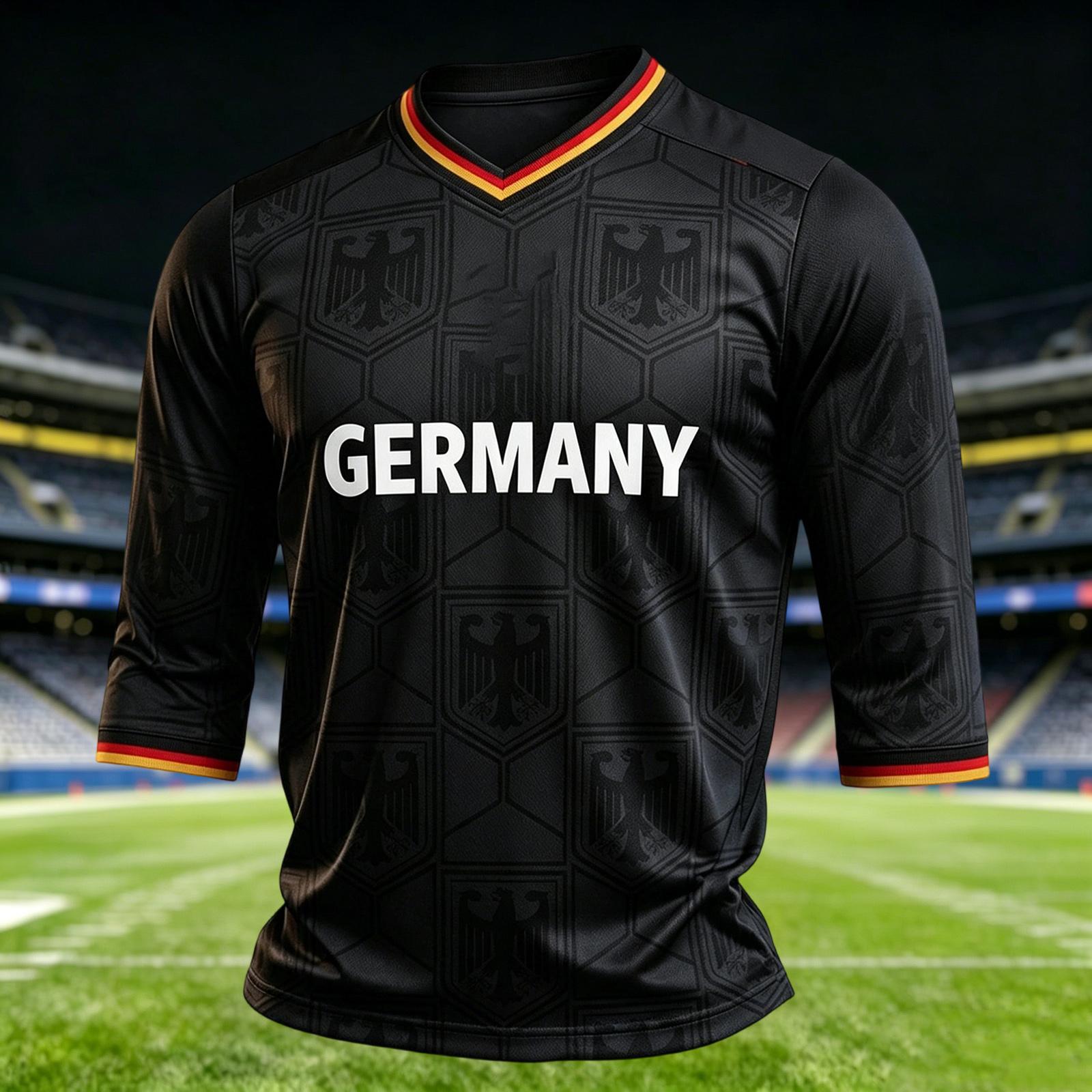 Men s Casual V Neck T Shirt Three Quarter Sleeve Top Soccer Inspired Graphic Print Lightweight Comfortable Fit XXXL