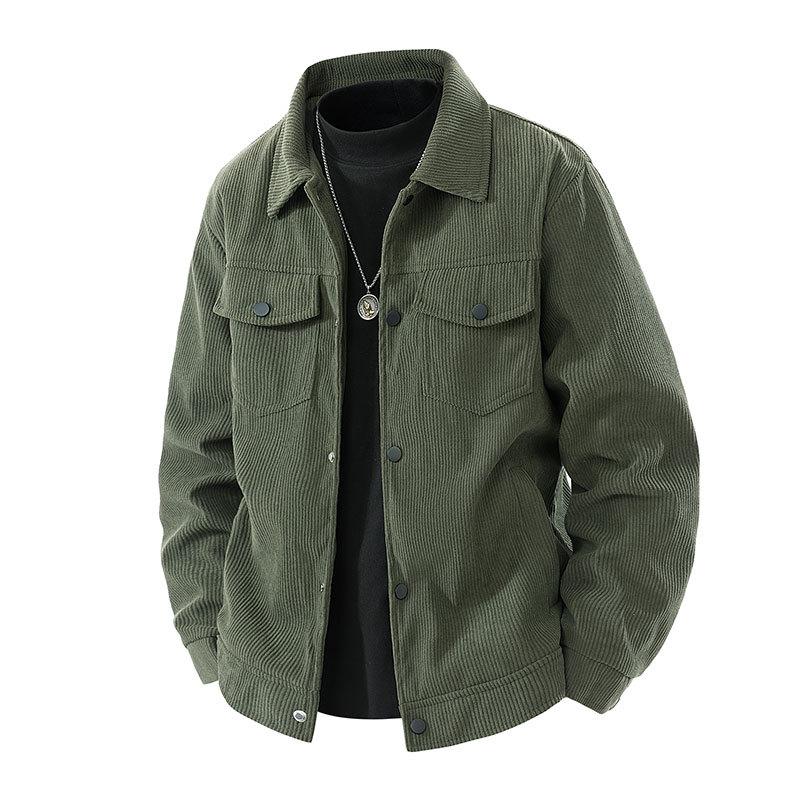 Cordjacke für Herren im Frühling und Herbst Neue trendige Arbeitskleidung Revers Freizeitjacke Top Modische und vielseitige Herrenbekleidung