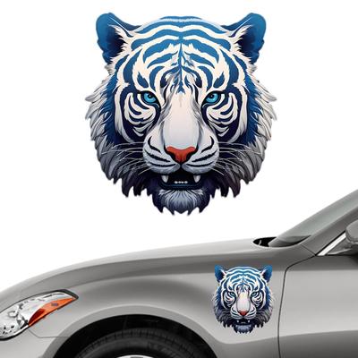 Autoaufkleber und Abziehbilder, Auto Dekorationsaufkleber - Blaues Porzellan mit Blume, Neuer Tigerkopf