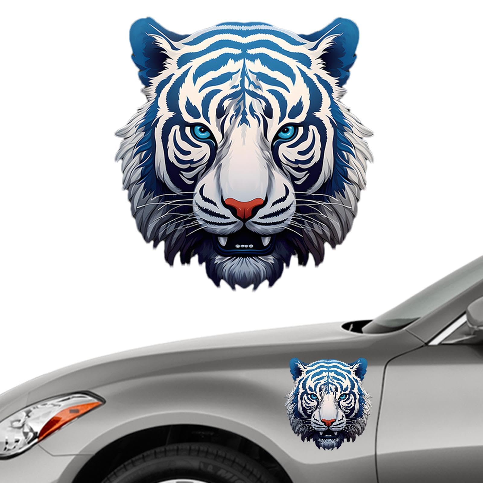 

Автомобильные наклейки и декали, Наклейки для украшения автомобиля - Синий цветок, Фарфор, Новая голова тигра 10cm