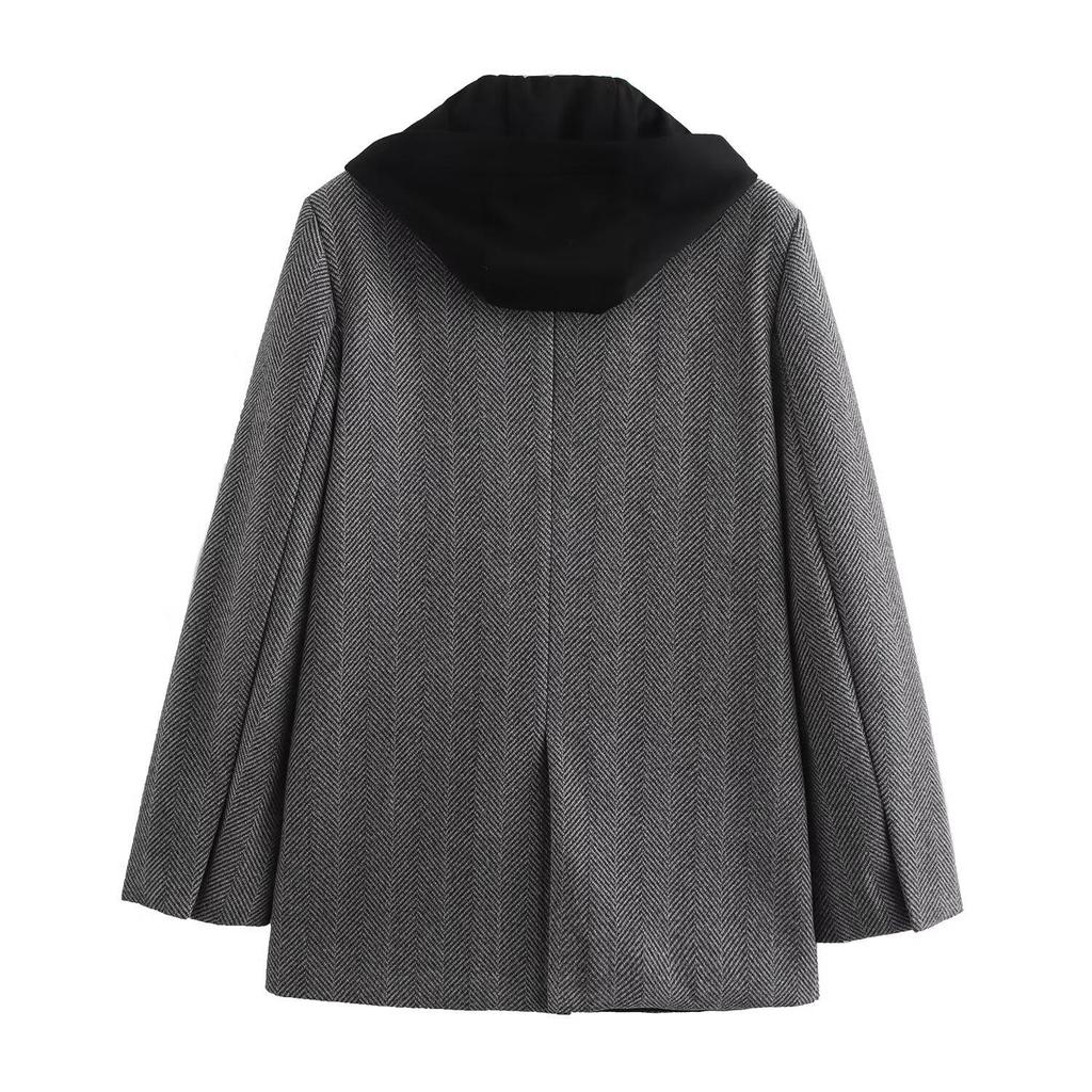 2024 Women's Autumn Fashion: European & American Style Herringbone Jacket with Casual Pants