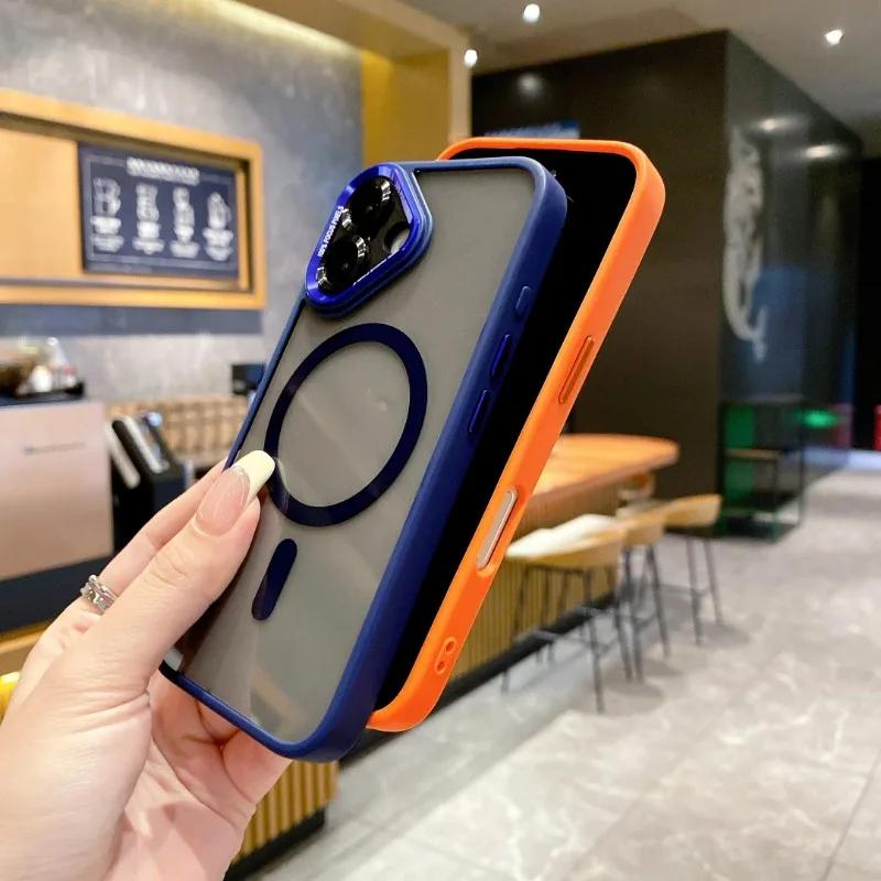 Metal Lens Shockproof Armor For Magsafe Magnetic Phone Case For IPhone 11 15 14 Plus 13 12 16 17Pro Max Wireless Charging Cover