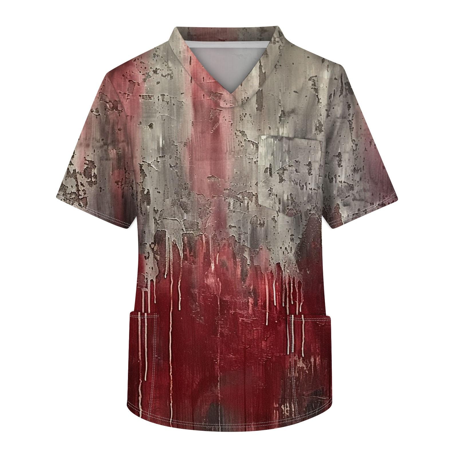 

Мужской топ с коротким рукавом и V-образным вырезом с принтом нагрудного кармана L красный