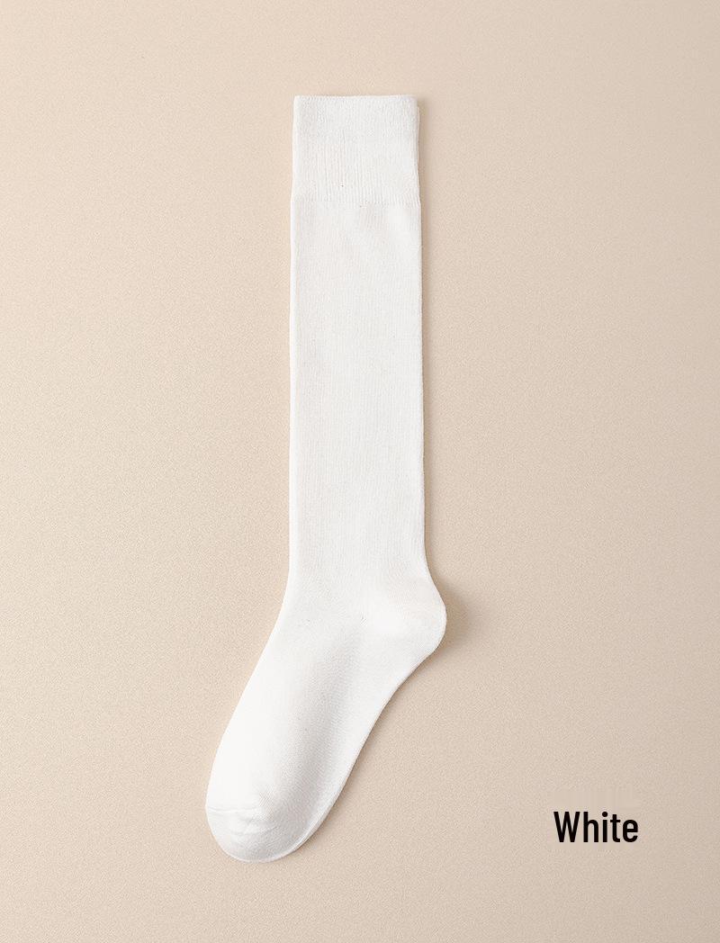 

Оформление: Милые облегающие шоколадные хлопковые гольфы в рубчик - Осенне-зимние универсальные One Size (Fits 35-40) белый