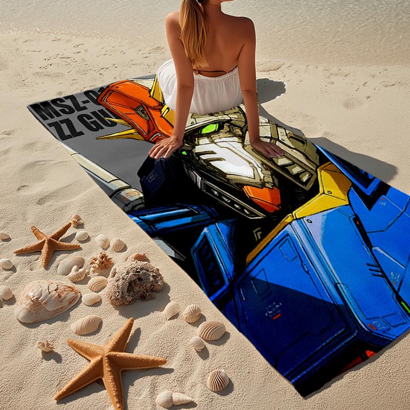Mecha Armor Robotic Design Beach Towel, Super Soft Microfiber, Gift for Her/Him, Birthday, for Pool, Beach, Travel, Home Decor Fan gifts
