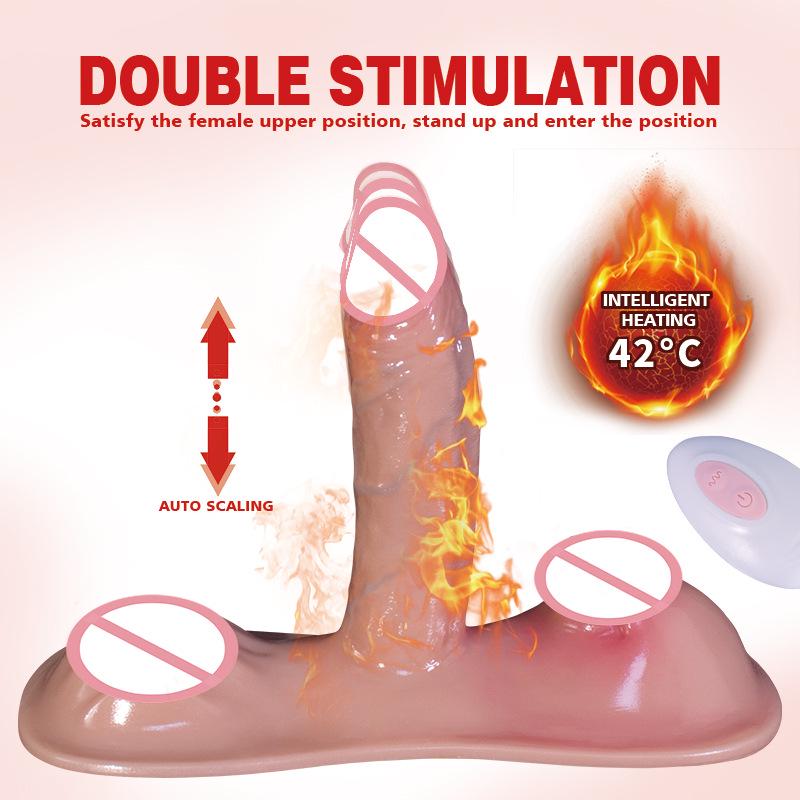Retractable Vibrating Heating Wearable Female Masturbator