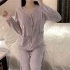 New Pajamas for Women Spring Sweet Square Neck Pajamas Set with Breast Pads Home Clothes Island Velvet Ruffles Home Clothes