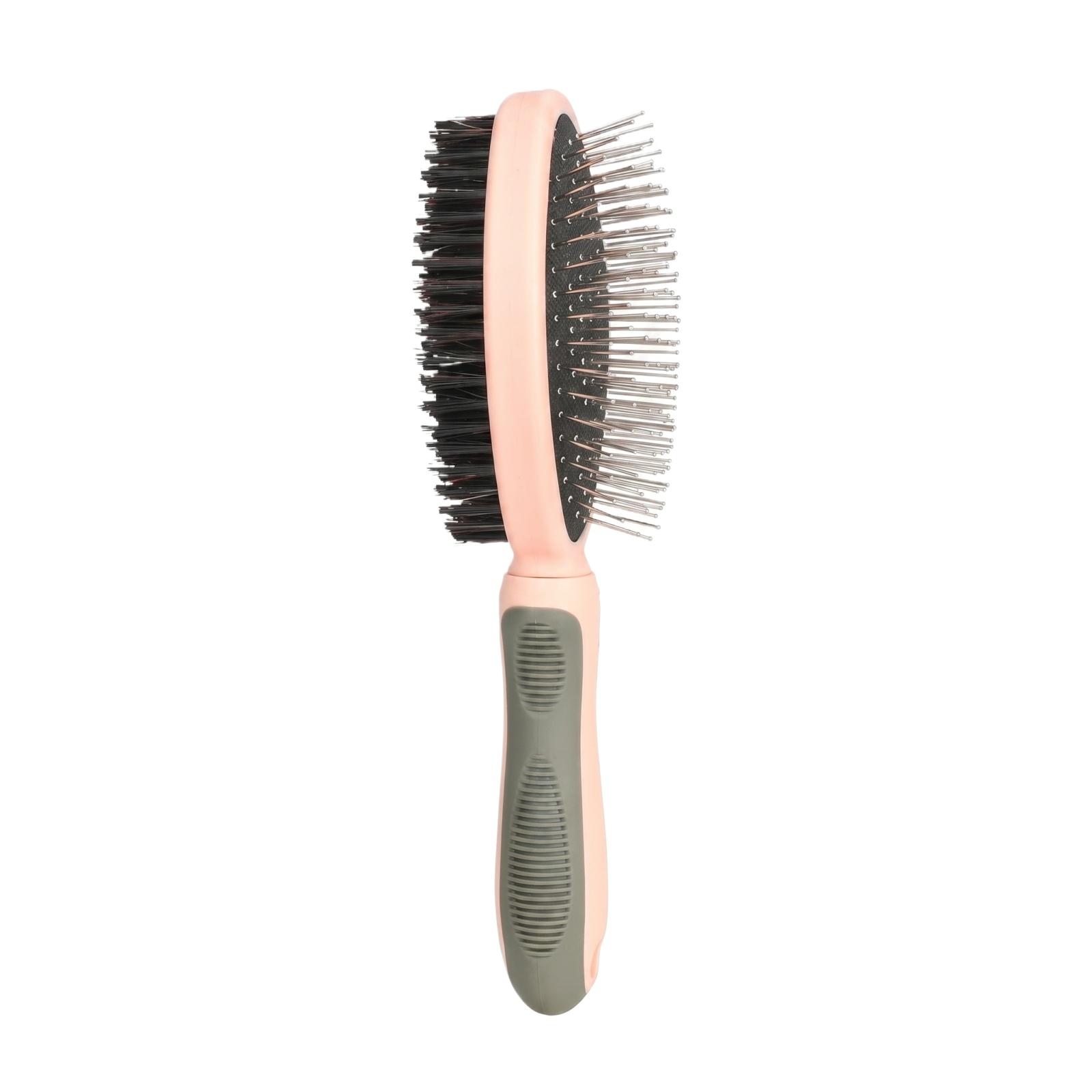

Pet Grooming Brush Double Sided Slicker and Pin Brush for Cleaning Shedding and Detangling Fur Suitable for Dogs and Cats one size рожевий