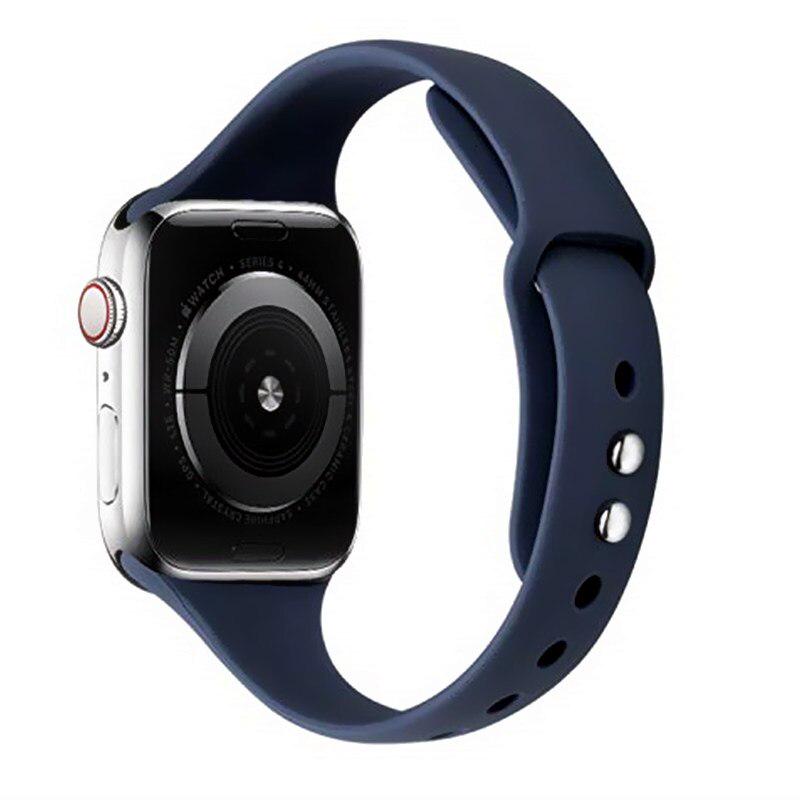 Soft Slim Silicone Sports Band for Apple Watch 5 4 3 2 1 38MM 42MM Bands Rubber Watchband Strap for Iwatch Series 5 4 40mm 44mm