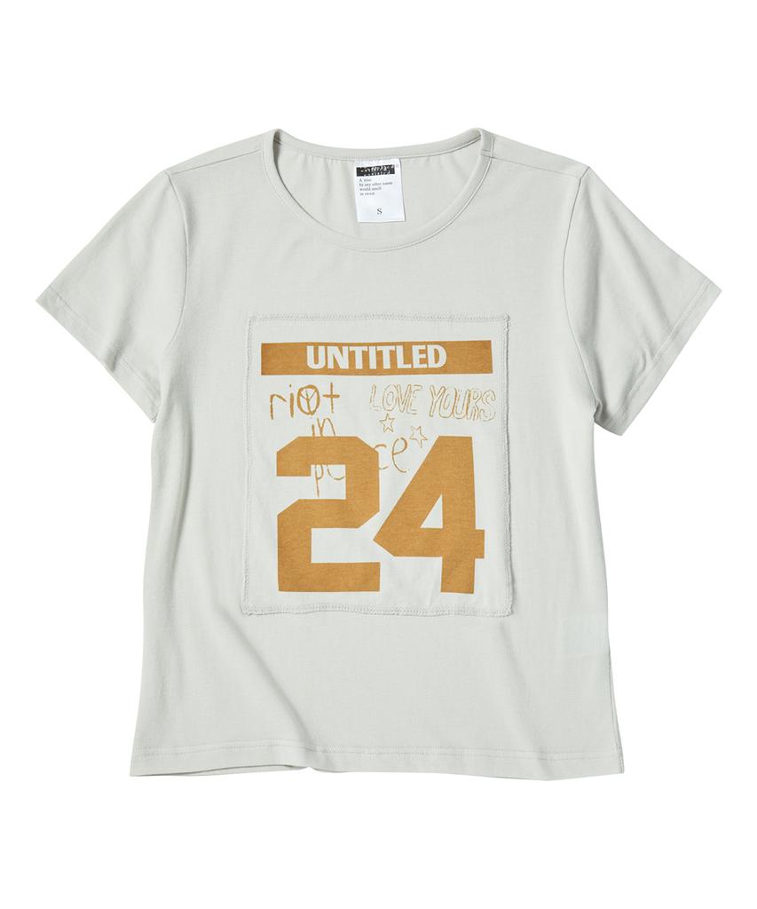Eontaiteulseoul Untitle Number Patch Crop Short Sleeve Oatmeal