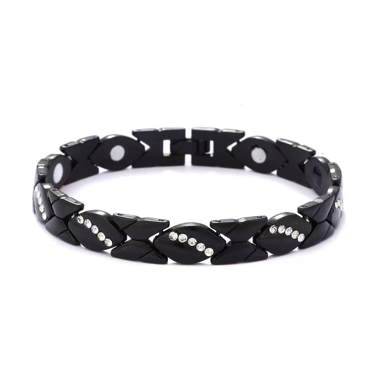 

Yingqi Adjustable Antique Red Copper Diamond Magnetic Bangle Bracelet