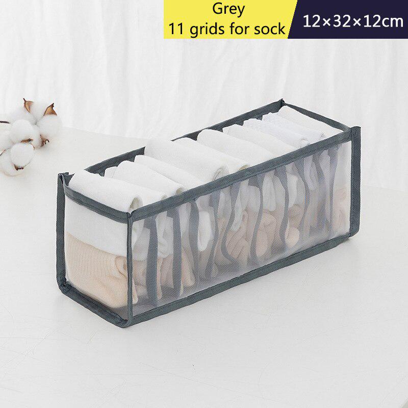 7/11 Grids Folding Underwear Storage Box Closet Drawer Divider Cabinet Organizers For Socks Panties Organizer Dormitory Save Space