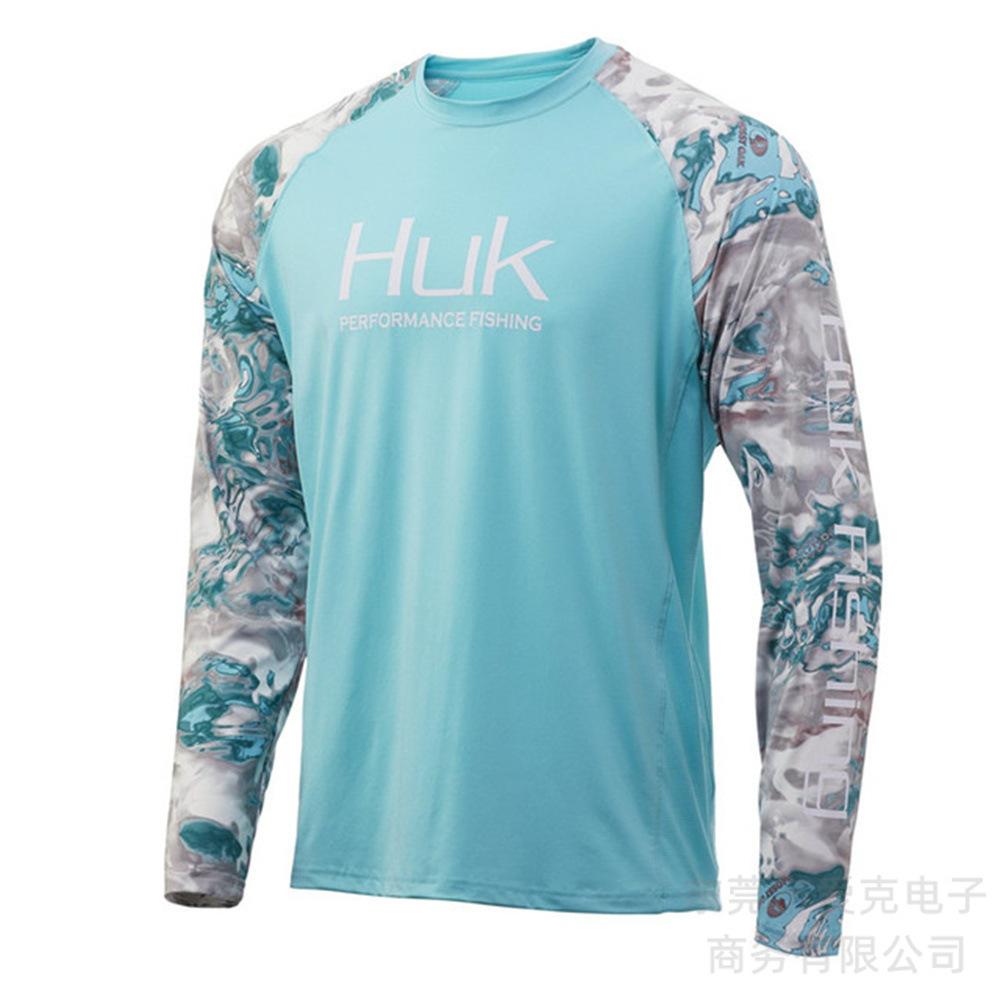 HUK fishing suit quick-drying long-sleeved summer outdoor sunscreen suit sportswear Luya fishing shirt breathable T-shirt men
