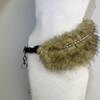 Spicy Girl Style Leather Fur Belt Rhinestone Plush Waist Belt Furry Waistband  Female/Girls