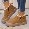 Women Ankle Boots Plush Rubber Thick Sole Winter Boots Outdoor Non-Slip Comfort Warm Walking Cotton Shoes Fashion Snow Boots