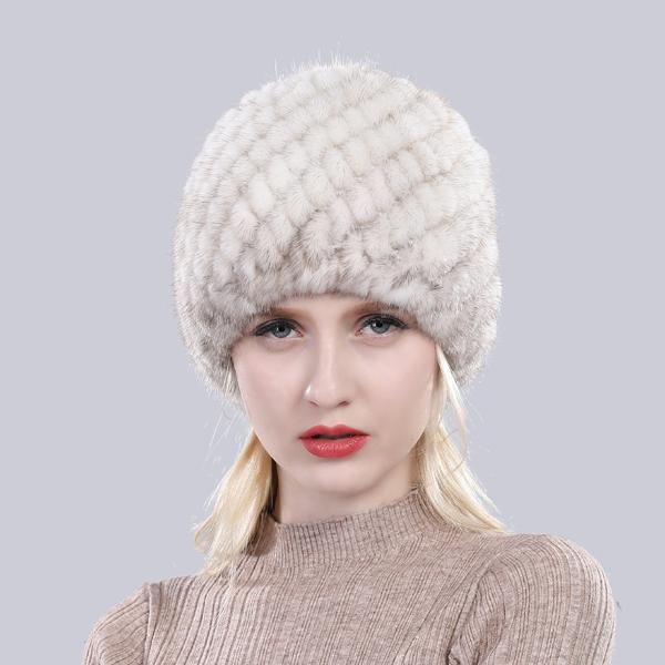 

Зимние женские уличные согревающие шапки из натурального норкового меха, вязаная шапка из натурального норкового меха, женская хорошая эластичность, шапка из 100% натурального меха норки 52cm-60cm металлик санберст