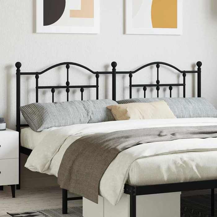 VidaXL Black Metal Headboard 160 Cm 353474
