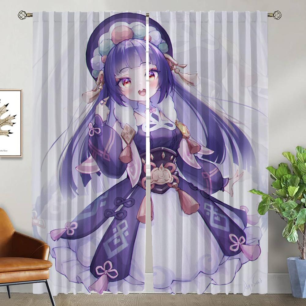 

Genshin Impact Tulle for Bedroom Anti-mosquito Curtains for Living Room Halloween Decoration Window Curtain Curtains 2 Pieces W50xH70cmx2pcs-CL