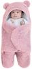 SLEEPING BAG BABY COCOON TEDDY BEAR FUR SUIT Pink L75j