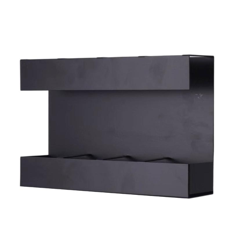 Schwarzer Metall-Strohhalmhalter, Wandmontage, Küchenschrank-Organizer für Zuhause, Gewerbliche Nutzung, Platzsparender Lagerregal