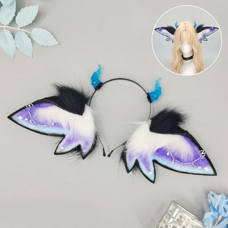 Cosplay Animal Ears Headband for Halloween Party and Role Playing Event Fashion Hair Accesories with Adjustable Fit