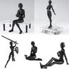 Gnallang Drawing Movable Comes with Changeable Model Cartoon Muscular Male and Female Black Doll, Joints, Stand, Gestures, Doll, Model, Body, -