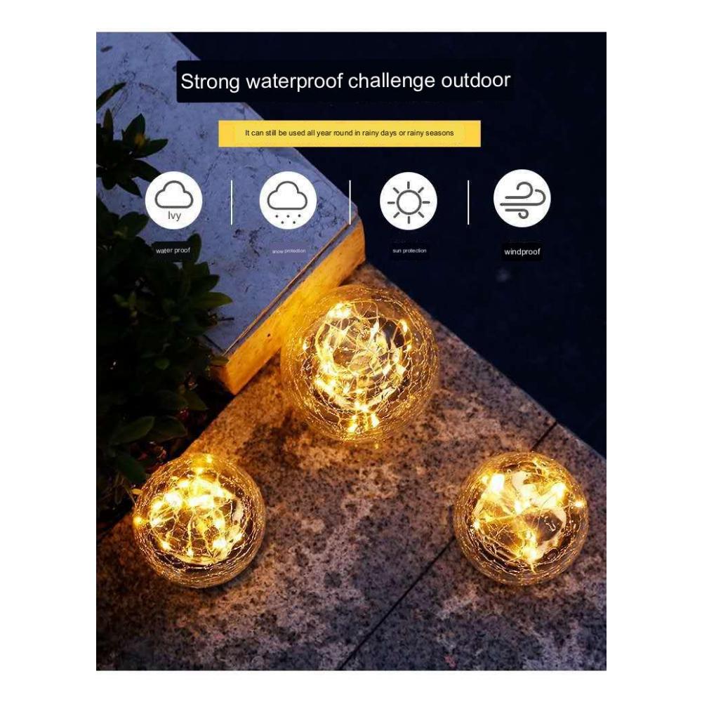 Outdoor Solar Crack Ball Lampe Hof Landschaft Vergraben Eishockey Lampe Garten Rasen Plug-In Lampe Ball Garten Dekoration Ornamente