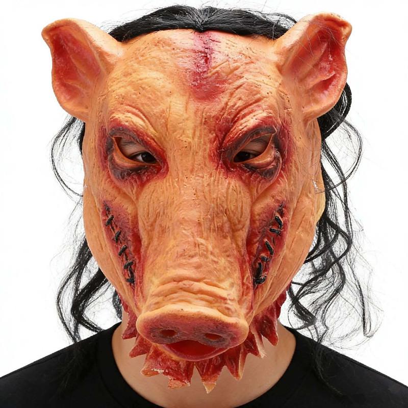 Halloween Horror Pigsy Mask: Escape Room Party Prop & Costume Headgear