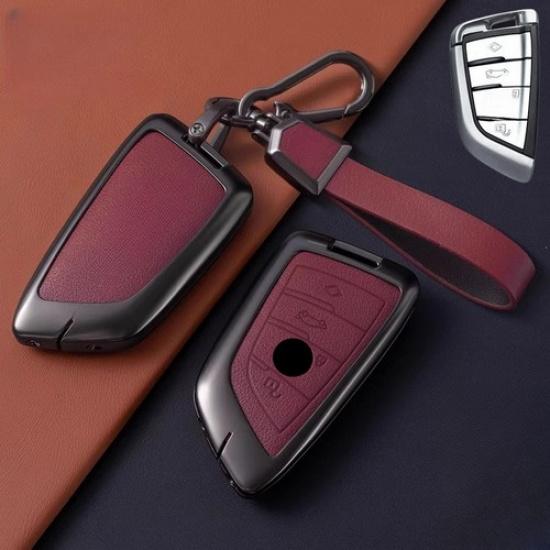Zinc Alloy Leather Car Key Fob Case Cover For BMW 2 3 5 6 7 X4 X5 X7 M5 X1 X2 X3