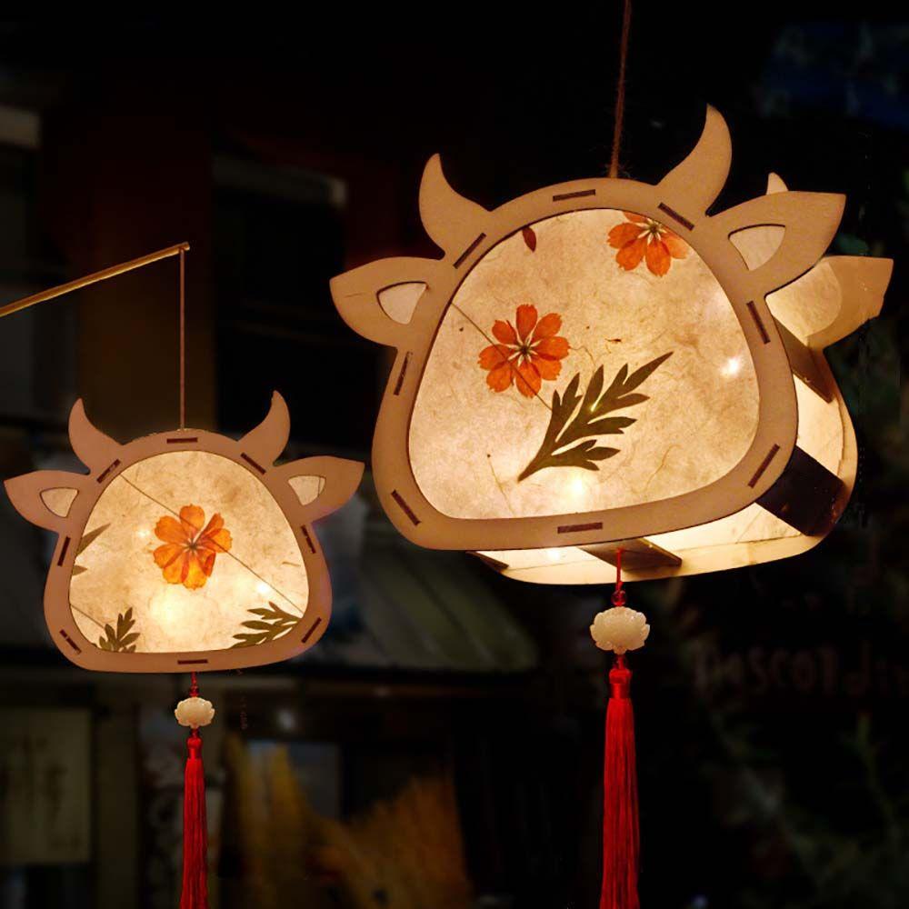 Holz Papier Chinesischer Stil Geschenk Lampe Laternen Anhänger Handgefertigte Laternen Party Dekoration Festival Laternenfest Dekorationen