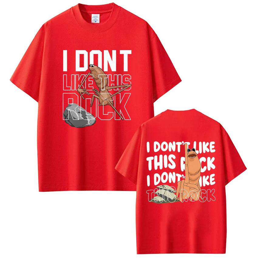 Marcus The Worm I Dont Like This Rock Funny Meme TShirt  Women Fashion Vintage Tshirts Cotton Casual Short Sleeves Shirts