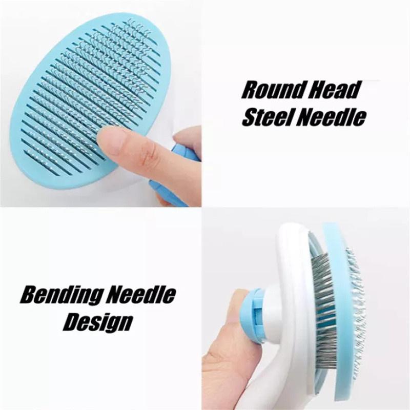 Pet Grooming Brush Comb Dog Self Cleaning Brush Hair Remover for Small Large Dog Cat