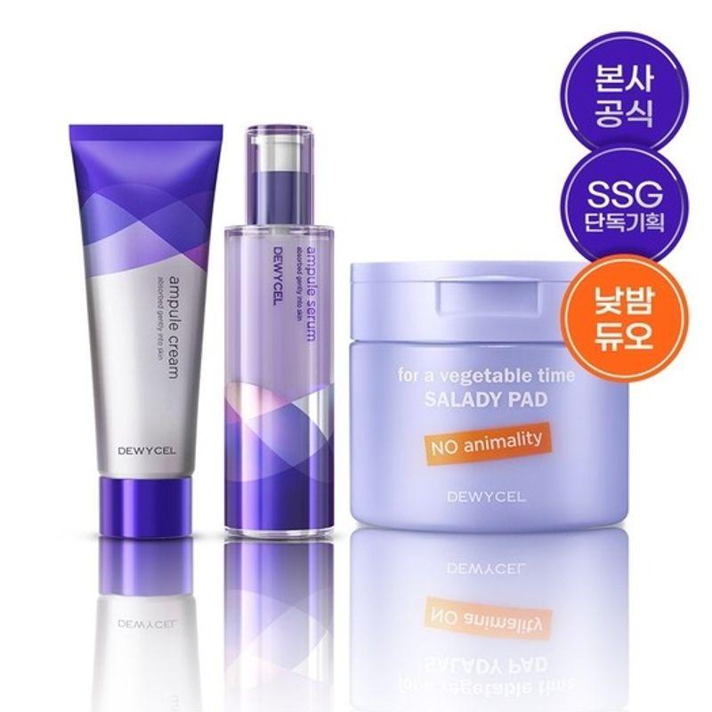 Dewycel [SSG Exclusive/Skincare Set] Dewycel Ampoule Duo (100ml Serum & 80ml Cream) + 70 Salad Toner Pads FREE