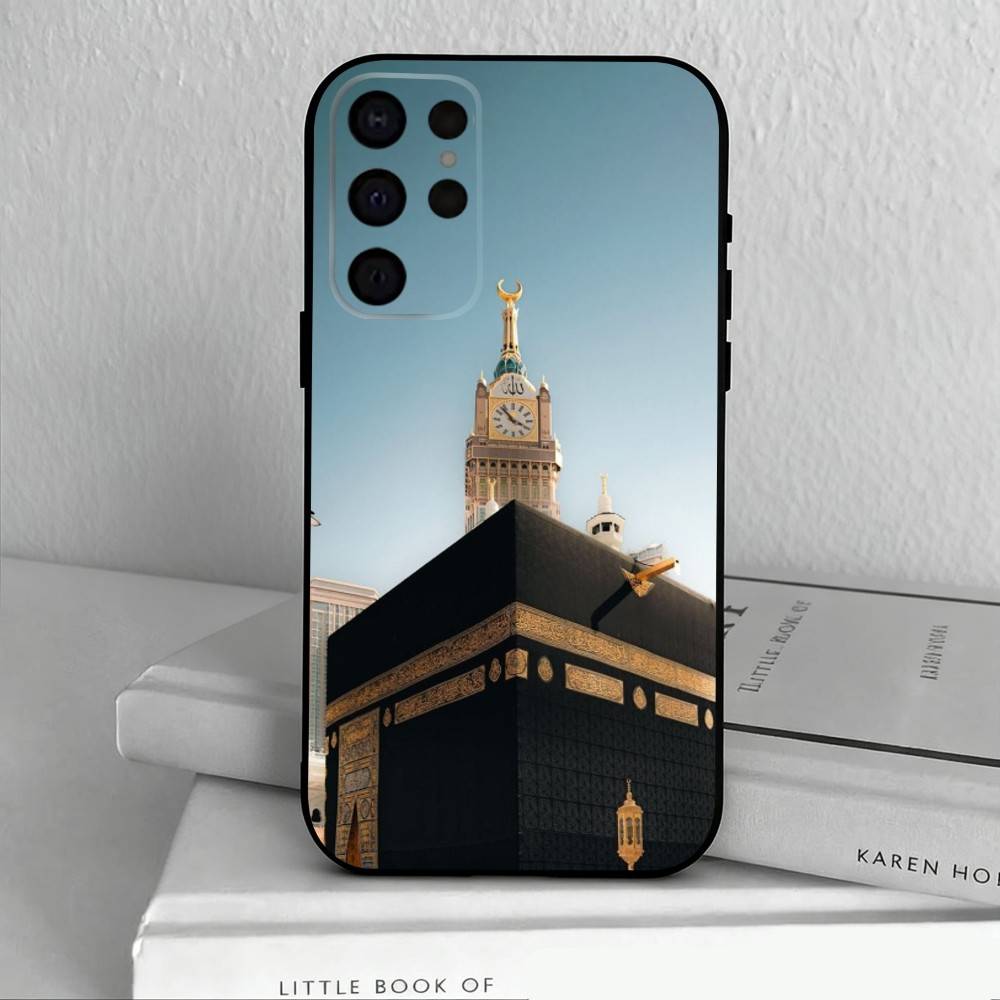 M-Moslem und K-Kaaba Handyhülle für Samsung S25,S24,S21,S22,S23,S30,Ultra,S20,Plus,Andere Weiche Schwarze Hülle