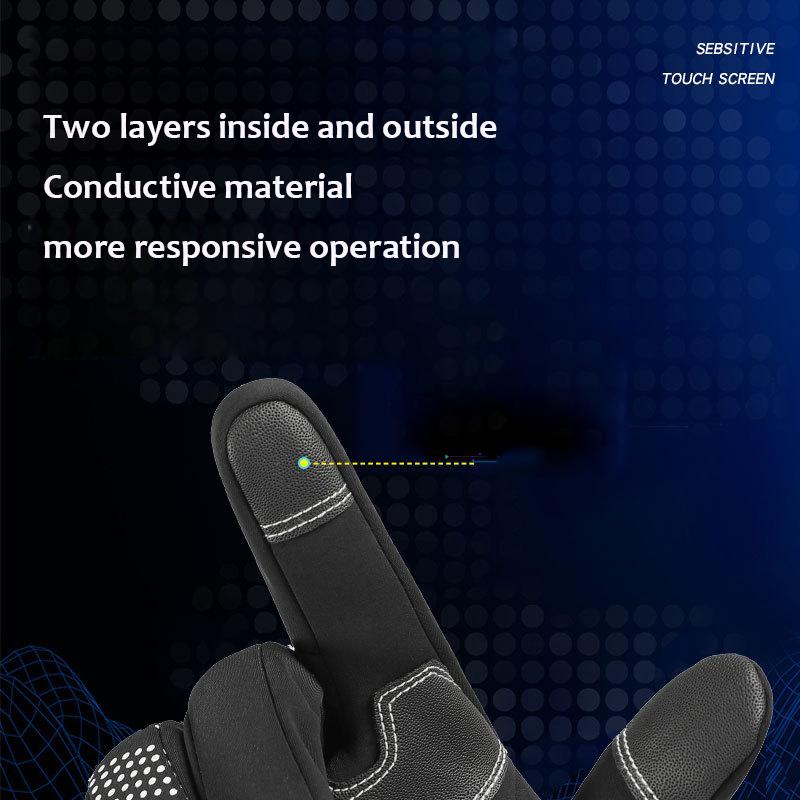Cycling Gloves Men's Autumn and Winter Outdoor Non-slip Sports Fitness Cycling Driving Touch Screen Plus Velvet Warm Gloves