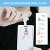 7pcs Stylish Silicone Pen Holders with Lobster Clasp Pen Clips Lanyard Badge Reels Accessory for Nurses Doctors