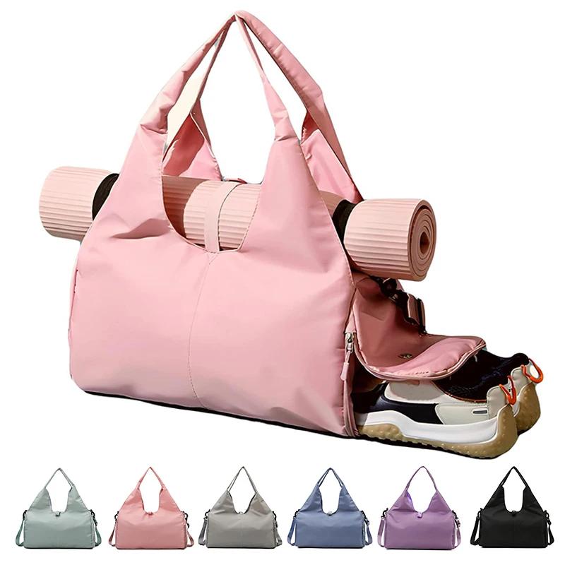 Large Capacity Gym Bag Multi-Functional Waterproof Fitness Tote Yoga Mat Dry-Wet Separation  Workout Outdoor Short Travel bag