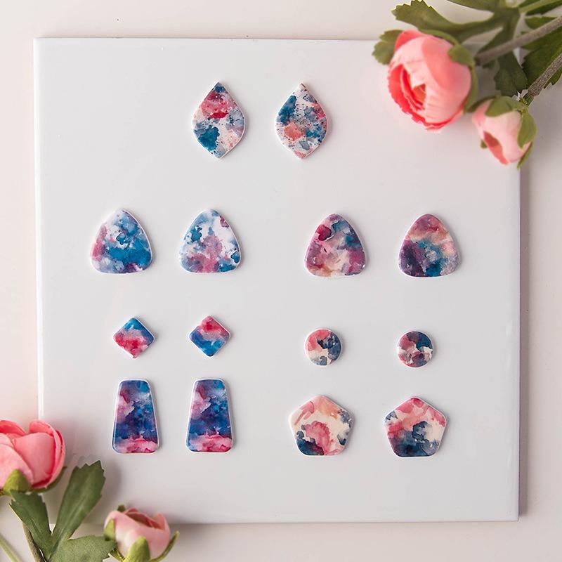 Polymer Clay Watercolor Transfer Paper Engraving Printing Coloring Decorative Paper Earrings Jewelry Making Tool Pottery Sticker