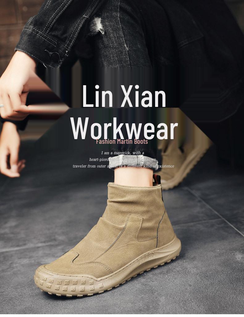 2025 Pánské semišové plátěné boty do poloviny lýtka: Odolná proti opotřebení, protiskluzová, stylová kůže pro jaro a podzim.