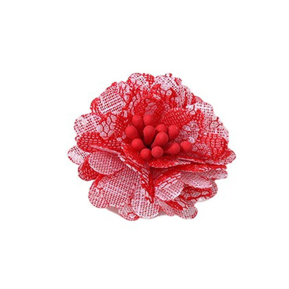

10PCS Multilayer Gauze Flower Cloth Patches 3D Jewelry Accessories Cloth Applique Dress Decoration червоний