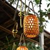 Atmosphere Imitation Bamboo Woven Lanterns Hanging Woven Wind Lamps Woven Solar Lanterns  Balcony